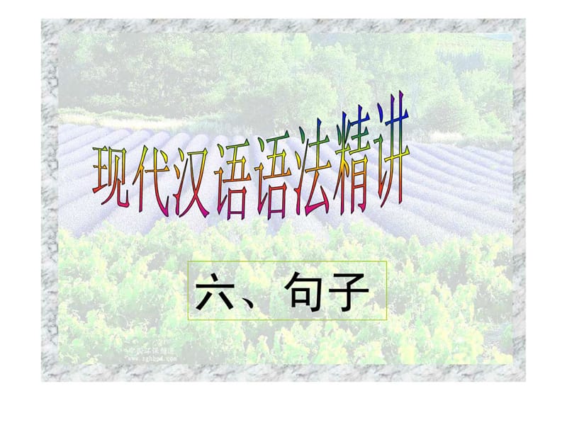 现代汉语语法讲座(句子).ppt_第1页