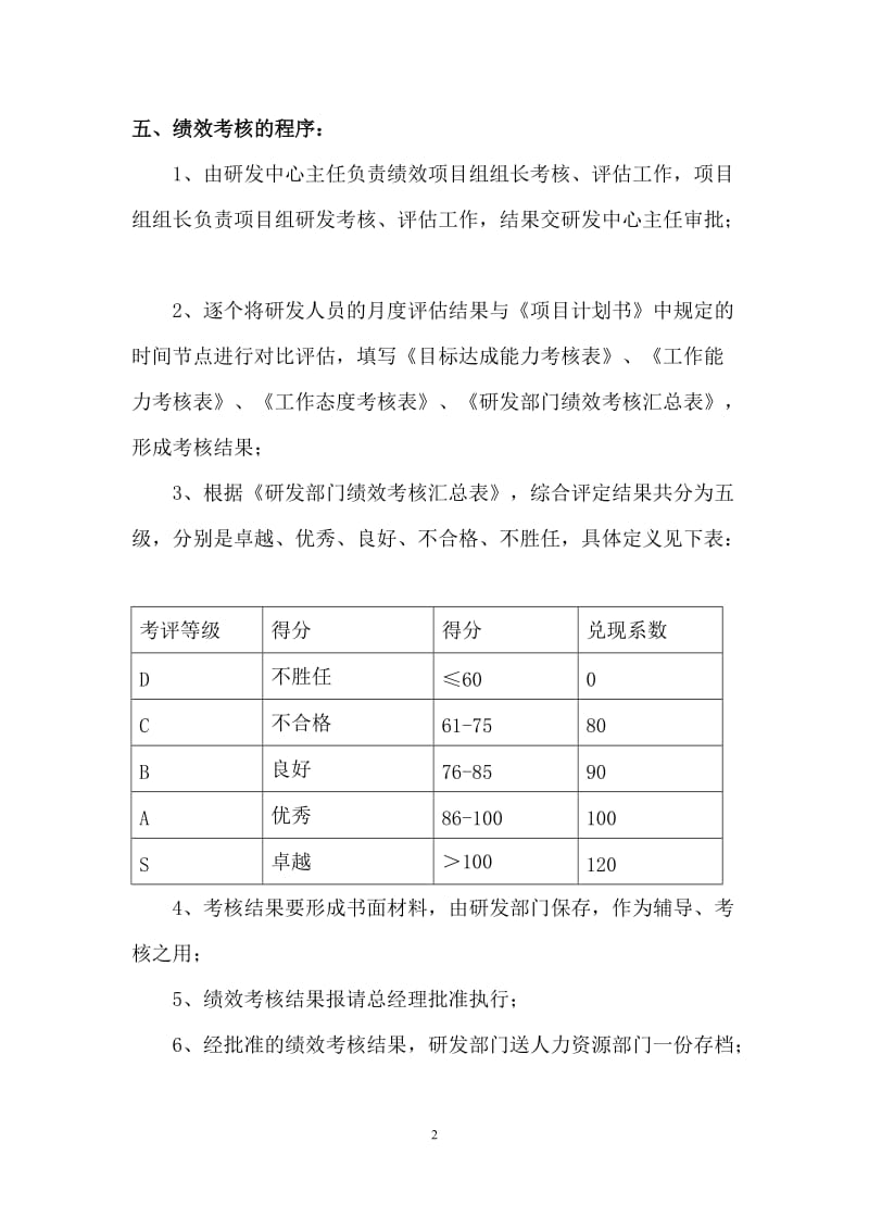 研发人员绩效考核与奖励制度.doc_第2页