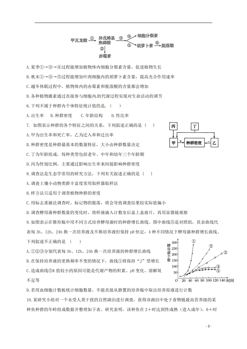 安徽省铜陵市第一中学2018_2019学年高二生物3月月考试题20190507023.doc_第2页