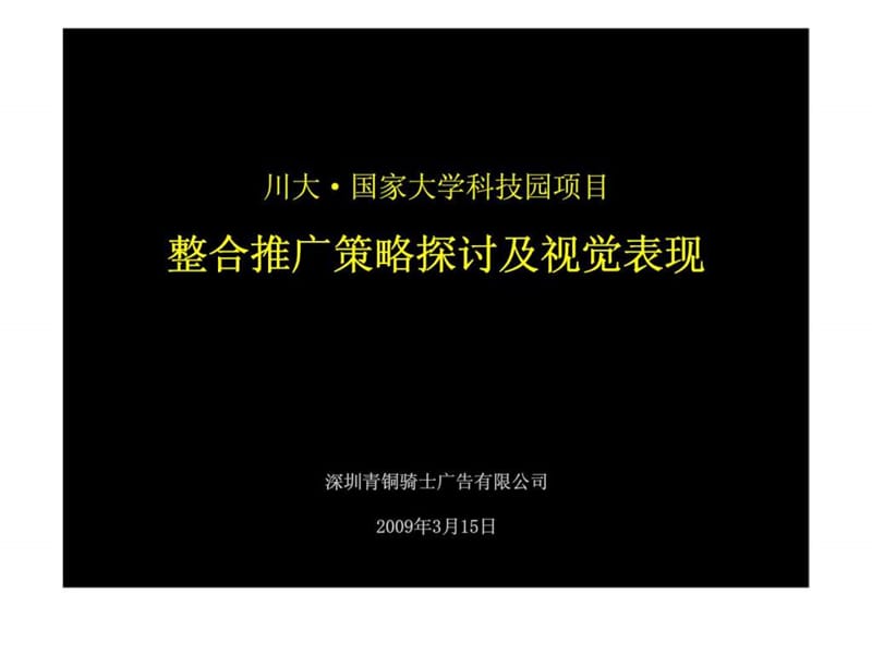 川大·国家大学科技园项目整合推广策略探讨及视觉表现.ppt_第1页