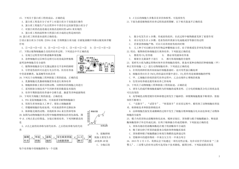 山西省太原市第五中学2018_2019学年高二生物下学期5月阶段性检测试题理201905290265.doc_第2页