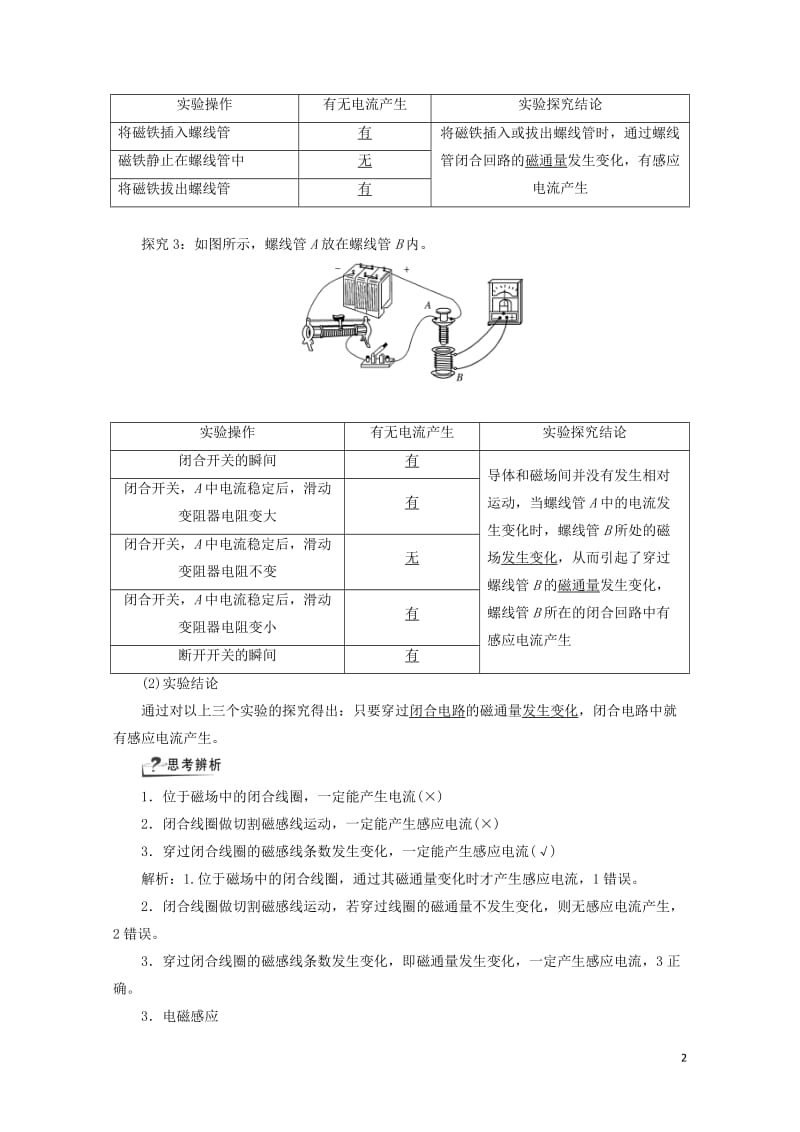 2019年高中物理第1章第1节磁生电的探索讲义含解析鲁科版选修3_22019053122.doc_第2页