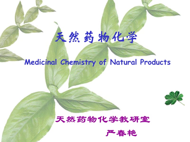 天然药物化学第一章ppt课件.ppt_第1页