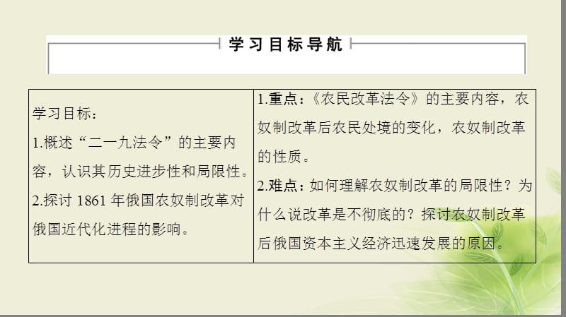 2017_2018学年高中历史专题七俄国农奴制改革二自上而下的改革课件人民版选修.ppt_第2页