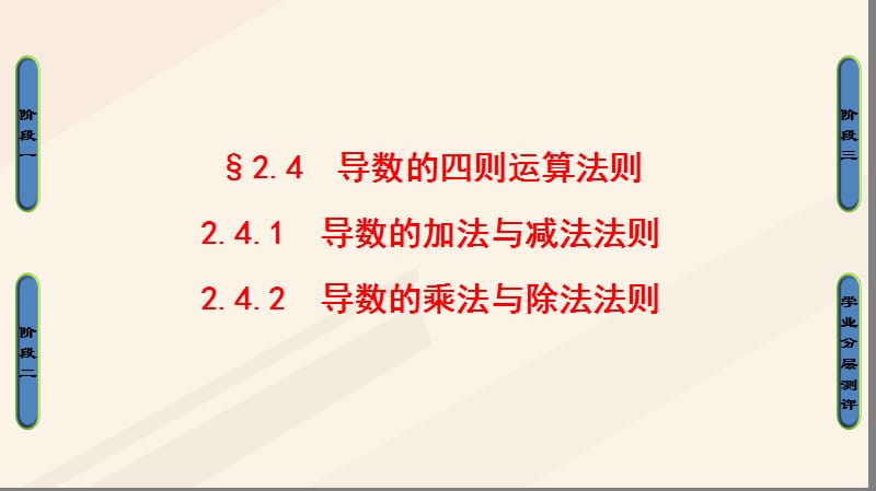 2016_2017学年高中数学第二章变化率与导数2.4.1导数的加法与减法法则2.4.2导数的乘法与除法法则课件北师大版选修.ppt_第1页