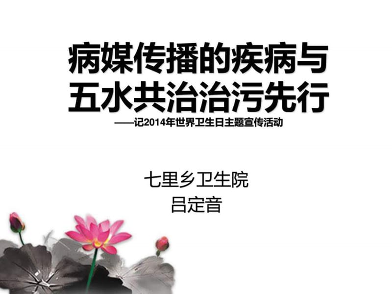 病媒传播的疾病与五水共治治污先行.ppt_第1页