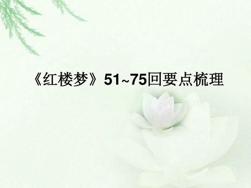 红楼梦》51~75回要点梳理.ppt_第1页