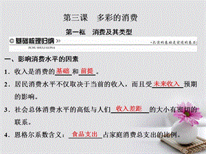 2017年秋高中政治第一单元生活与消费第三课多彩的消费第一框消费及其类型课件新人教版必修.ppt