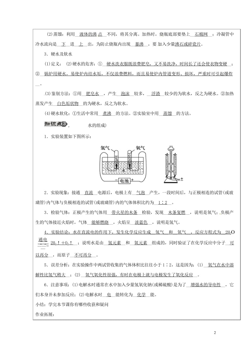 黑龙江省鸡西市恒山区2016届中考化学第2讲水复习教案20170725415.wps_第2页