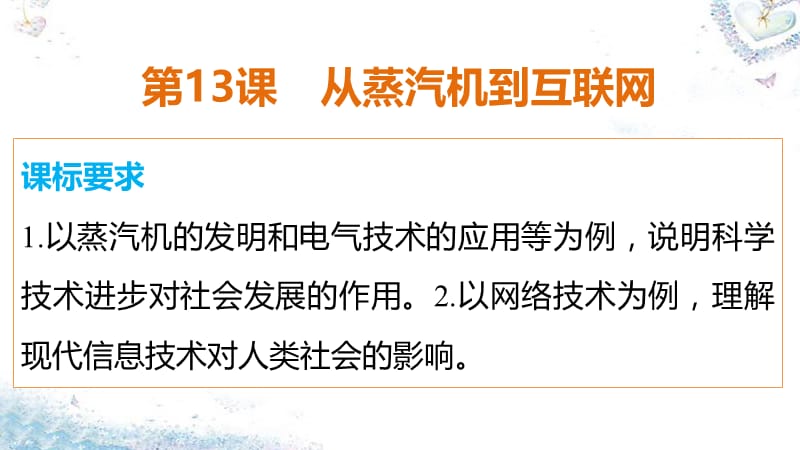 2015-2016学年高中历史 第四单元 第13课 从蒸汽机到互联网课件 新人教版必修.ppt_第2页