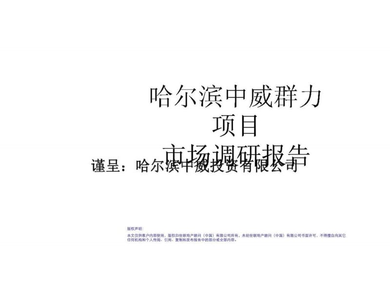 世联哈尔滨中威群力项目市场调研上.ppt_第1页