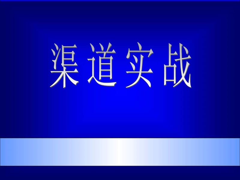 市场总监培训教材渠道实战.ppt_第1页