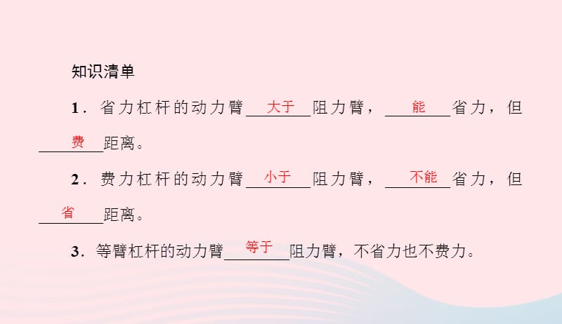 八年级物理全册10.1科学探究：杠杆的平衡条件第2课时杠杆的运用习题课件新版沪科版20190507298.ppt_第2页