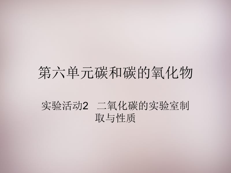 湖北省孝感市孝南区肖港镇肖港初级中学九年级化学上册 第六单元 实验活动2 二氧化碳的实验室制取与性质课件 （新版）新人教版.ppt_第1页