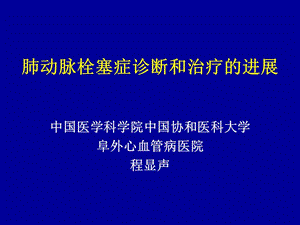 肺动脉栓塞症诊断和治疗的进展-课件，幻灯，PPT.ppt