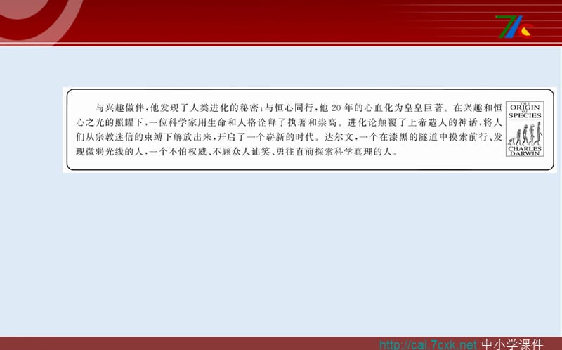 【K12配套】最新人教版语文选修《达尔文：兴趣与恒心是科学发展的动力》ppt课件1.ppt_第2页