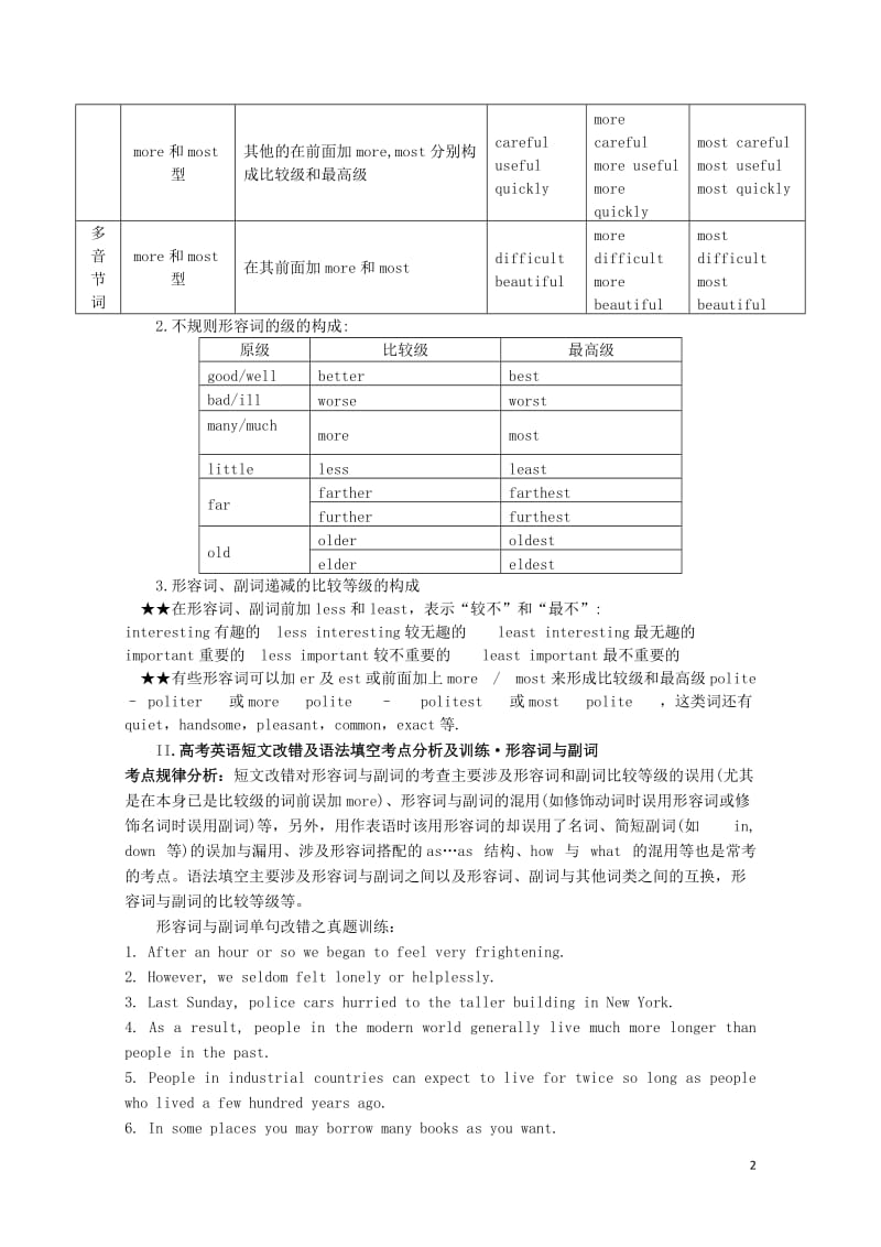 高考英语语法精讲精练专题五形容词和副词20170726242.doc_第2页