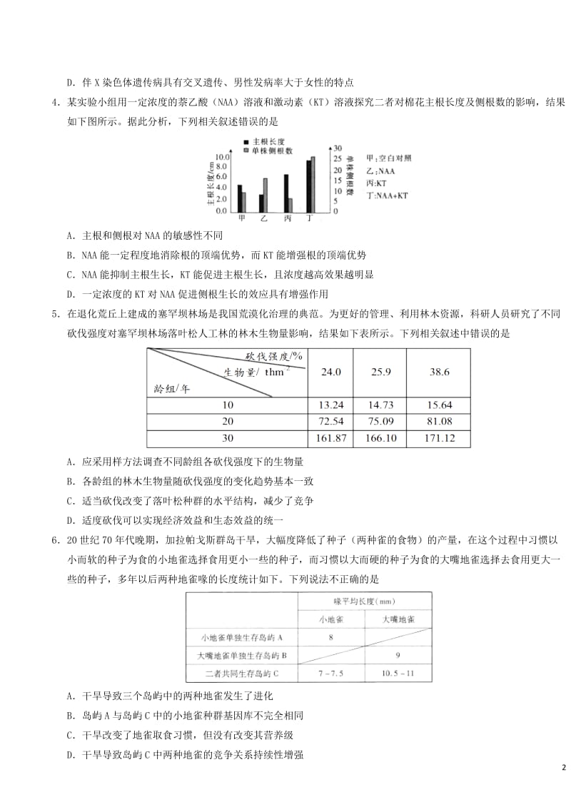 新课标Ⅰ卷2019年高考生物押题预测卷0120190509046.doc_第2页