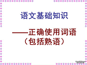 语文基础知识正确使用词语包括熟语课件.ppt