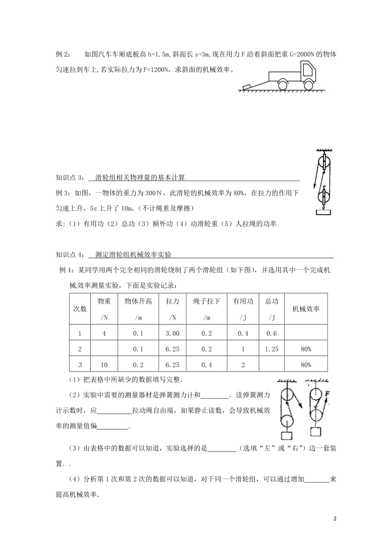 上海市老港镇九年级物理上册11简单机械和功复习课学案无答案新版苏科版201707211100.doc_第2页