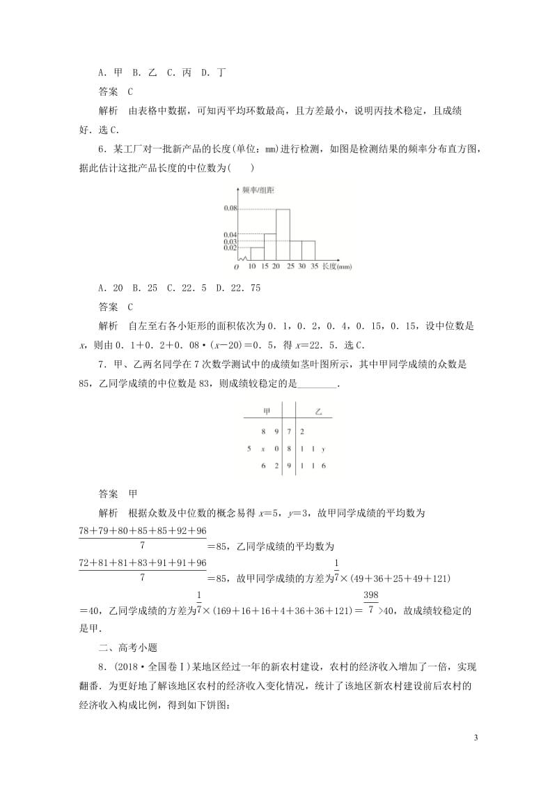 2020高考数学刷题首秧第八章概率与统计考点测试55用样本估计总体文含解析20190506463.docx_第3页