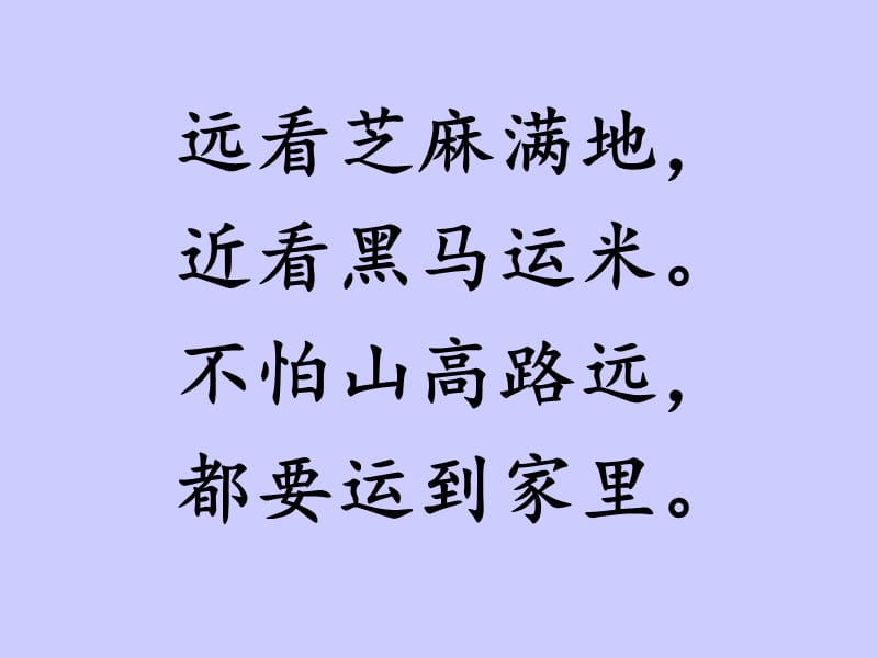 远看芝麻满地近看黑马运米不怕山高路远都要运到家里课件.ppt_第1页