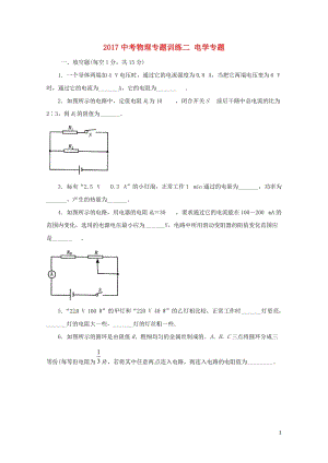 广东省广州市南沙区2017年中考物理专题训练二电学专题20170720367.doc