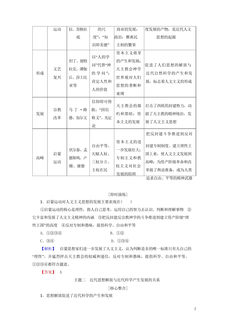 2017_2018学年高中历史第3单元从人文精神之源到科学理性时代单元分层突破学案岳麓版必修3201.wps_第2页