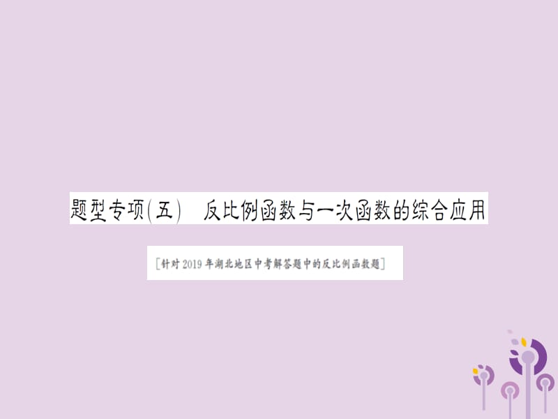 湖北省2019中考数学二轮复习中档题题型专项突破五课件.ppt_第1页