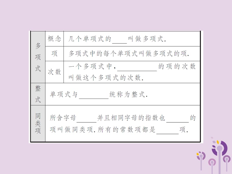 三洲版2019年中考数学总复习第一章数与式第二节整式与因式分解课件.ppt_第3页