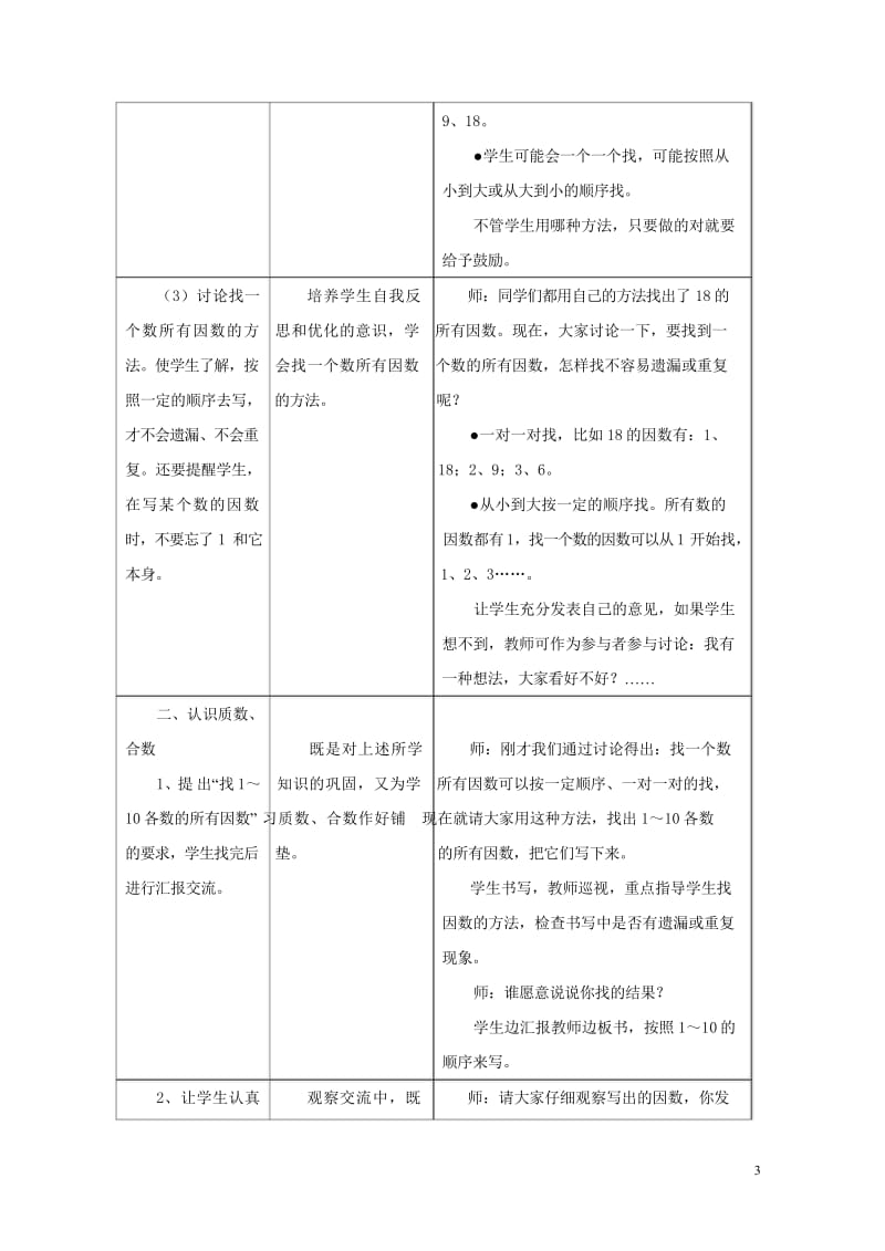 四年级数学上册五倍数和因数5.4.1认识因数质数合数教学设计冀教版20190521290.wps_第3页