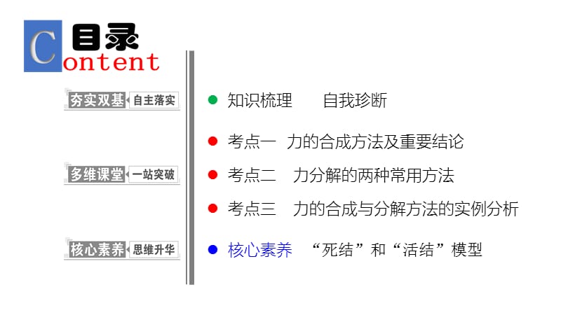 2019物理金版大一轮课件：第2章 第2讲　力的合成与分解 .ppt_第2页