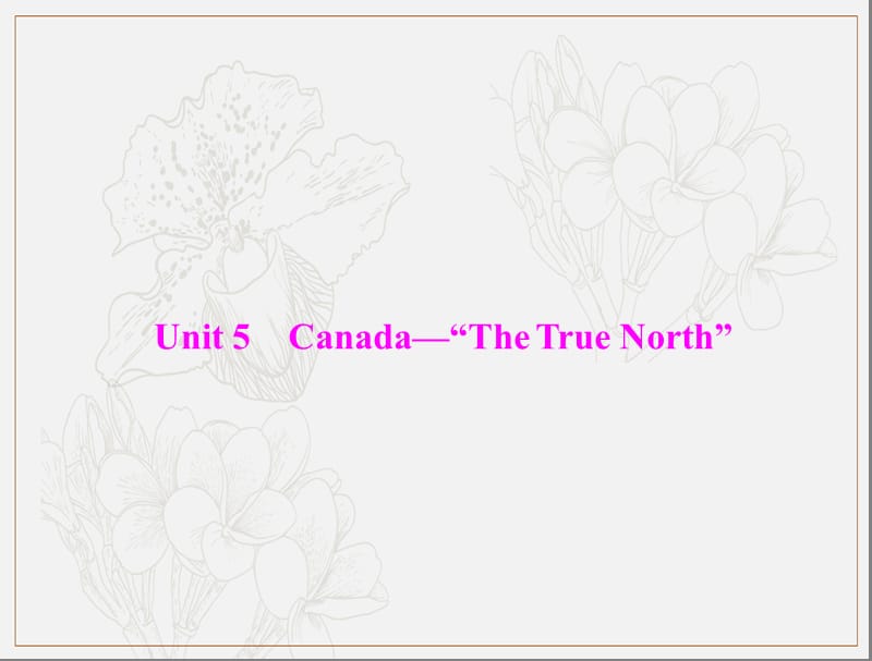 2020年高考英语一轮复习课件：第一部分 必修3 Unit 5 Canada—“The True North” .ppt_第1页