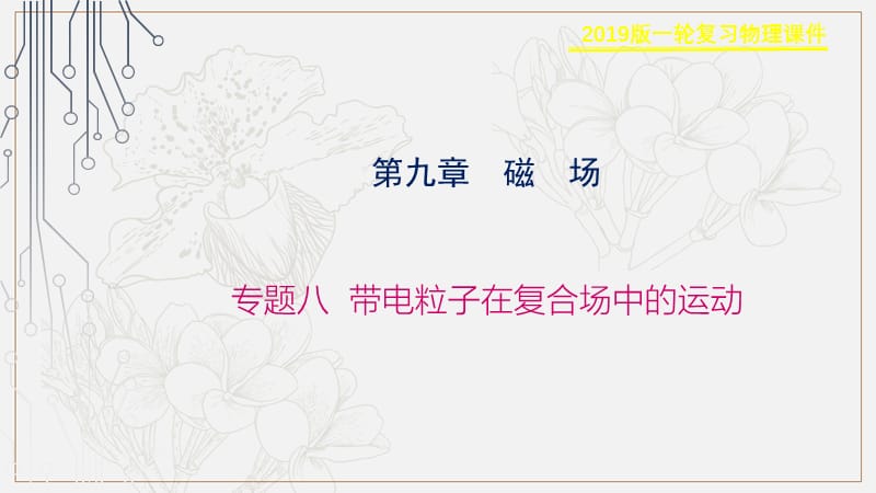 2019物理金版大一轮课件：第9章 专题八 带电粒子在复合场中的运动 .ppt_第1页