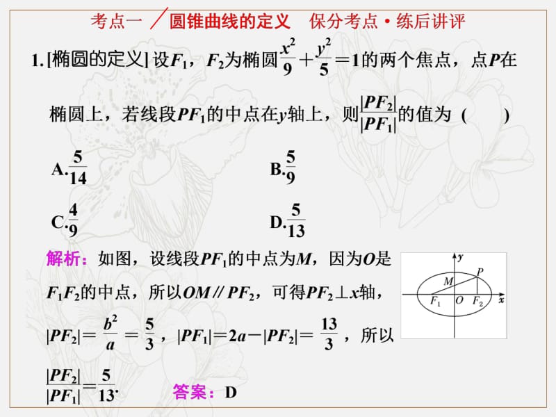 2019版二轮复习数学（文）通用版课件：第一部分 第二层级 重点增分专题十　圆锥曲线的方程与性质 .pdf_第3页