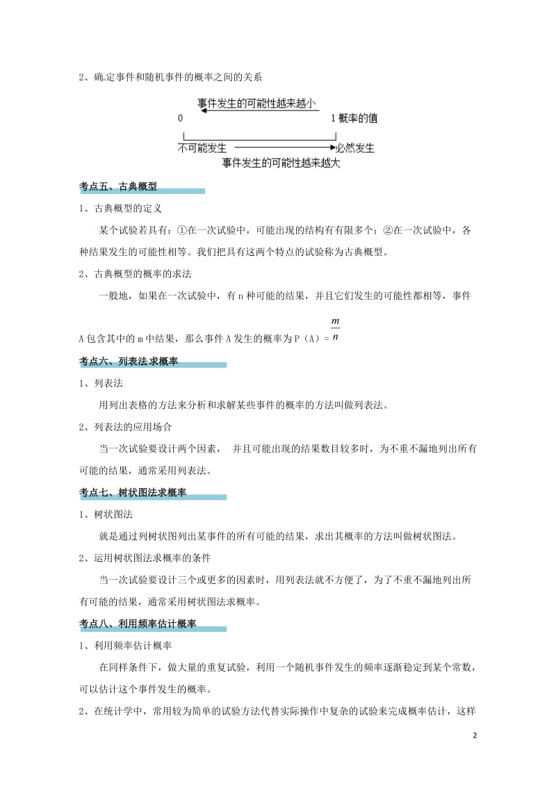 2017年中考数学精学巧练备考秘籍第4章统计与概率第19课时概率问题及其简单应用2017070728.doc_第2页