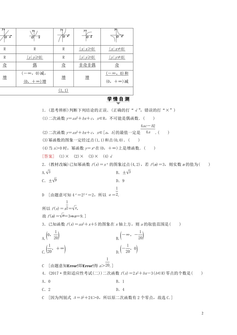 全国通用2018高考数学一轮复习第2章函数导数及其应用第4节二次函数与幂函数教师用书文新人教A版20.doc_第2页