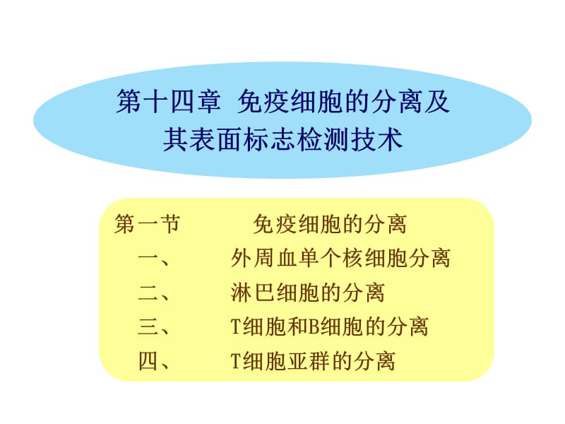 第十四部分免疫细胞的分离及其表面标志检测技术教学课件.ppt_第1页