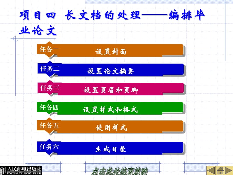 项目四长文档的处理编排毕业论文.ppt_第1页