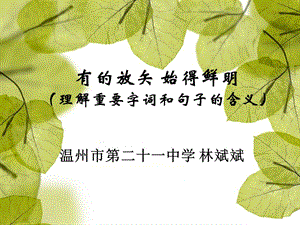 有的放矢始得鲜明理解重要字词和句子的含义.ppt