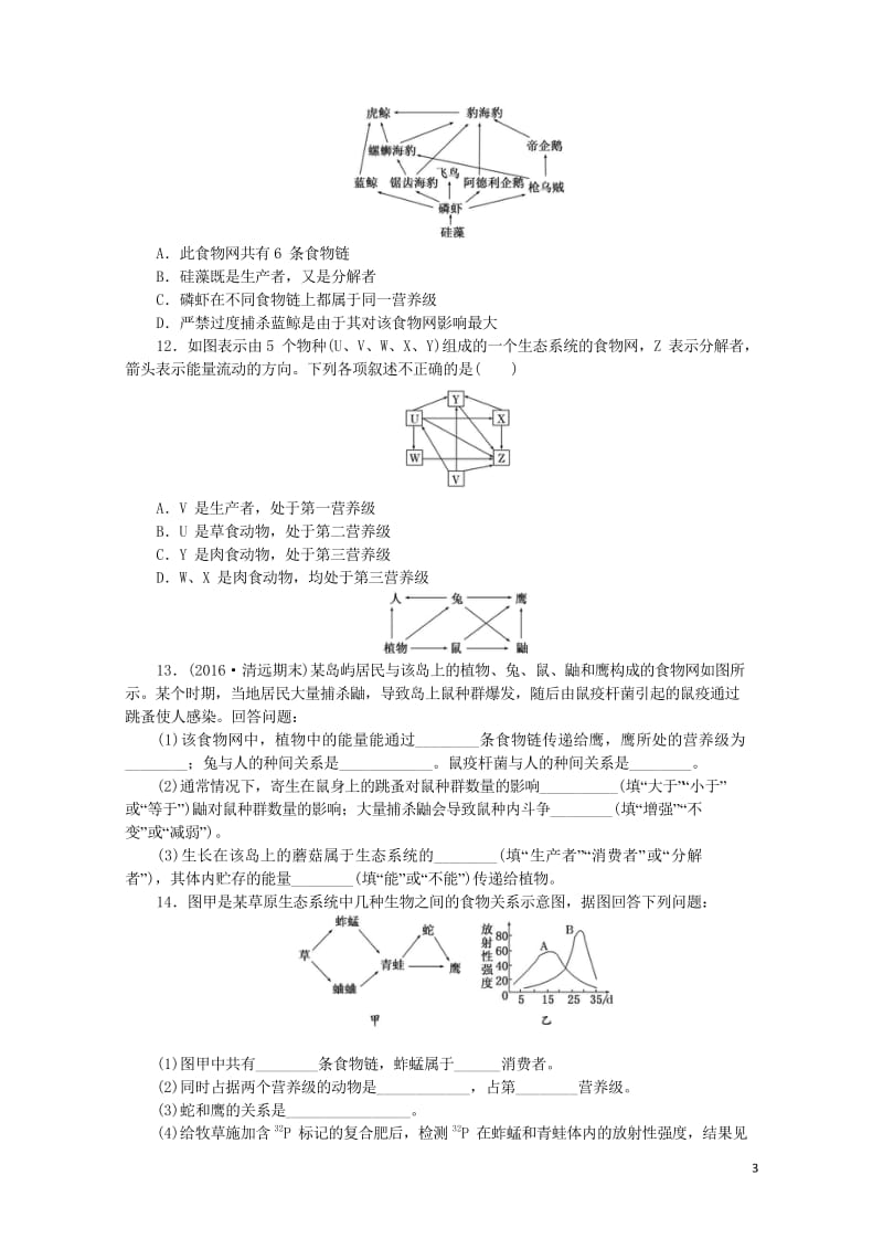 2017年高中生物课时达标训练十五生态系统的结构新人教版必修320170925417.wps_第3页