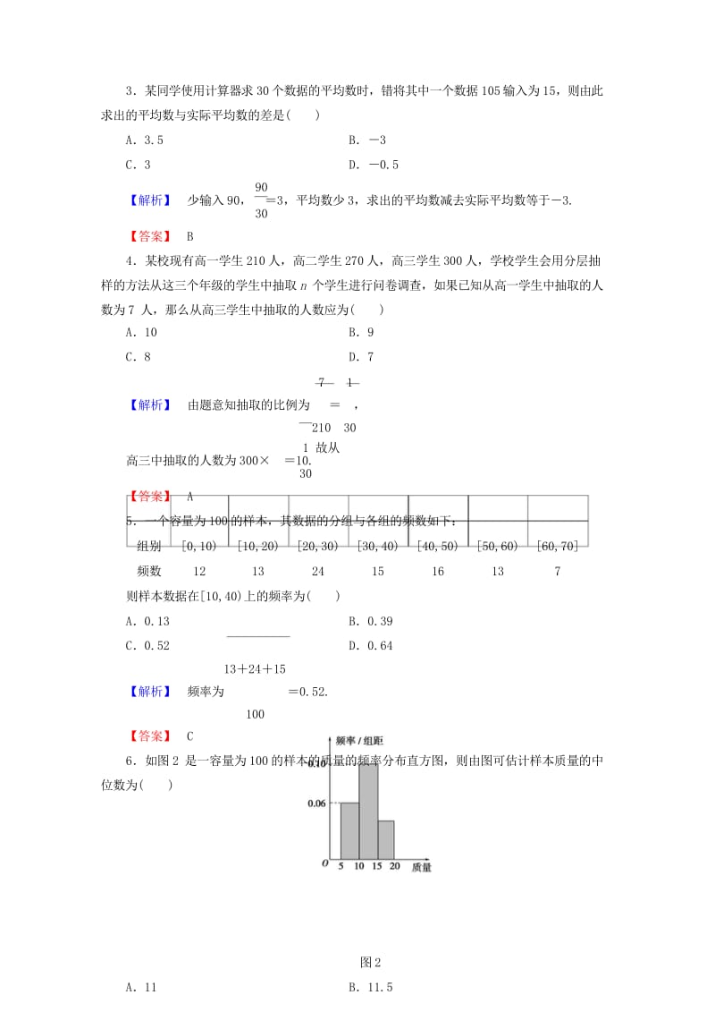 2017_2018版高中数学第二章统计章末综合测评新人教A版必修320170718195.wps_第2页