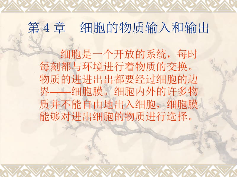 第4章细胞的物质输入和输出.ppt_第1页