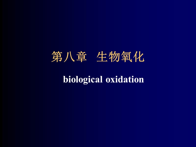 第八章生物氧化--精品PPT课件.ppt_第1页