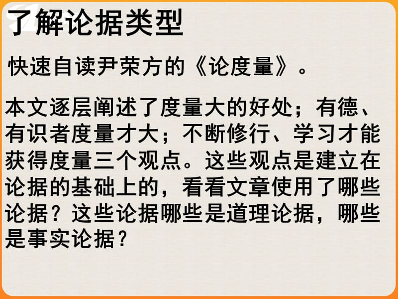 请同学们打开课本看话题探讨栏目问短文阐释的宽.ppt_第3页