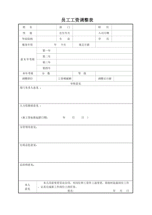 员工岗位薪资调整表.doc