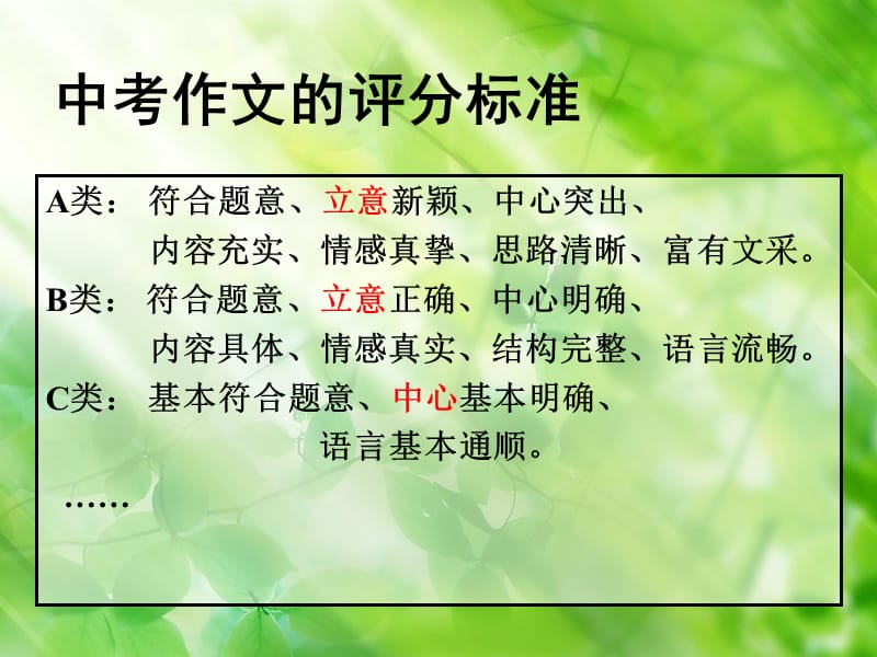 中考作文的评分标准.ppt_第1页