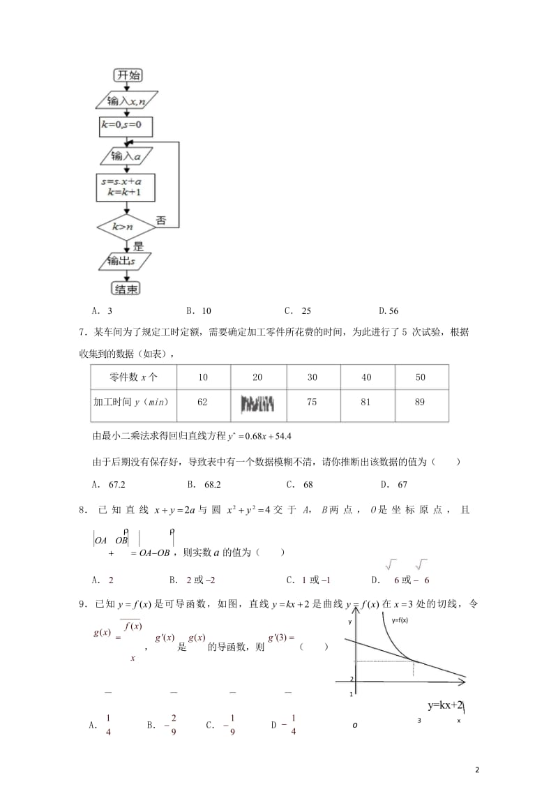 云南省玉溪一中2018_2019学年高二数学下学期第一次月考试题理201904290336.wps_第3页