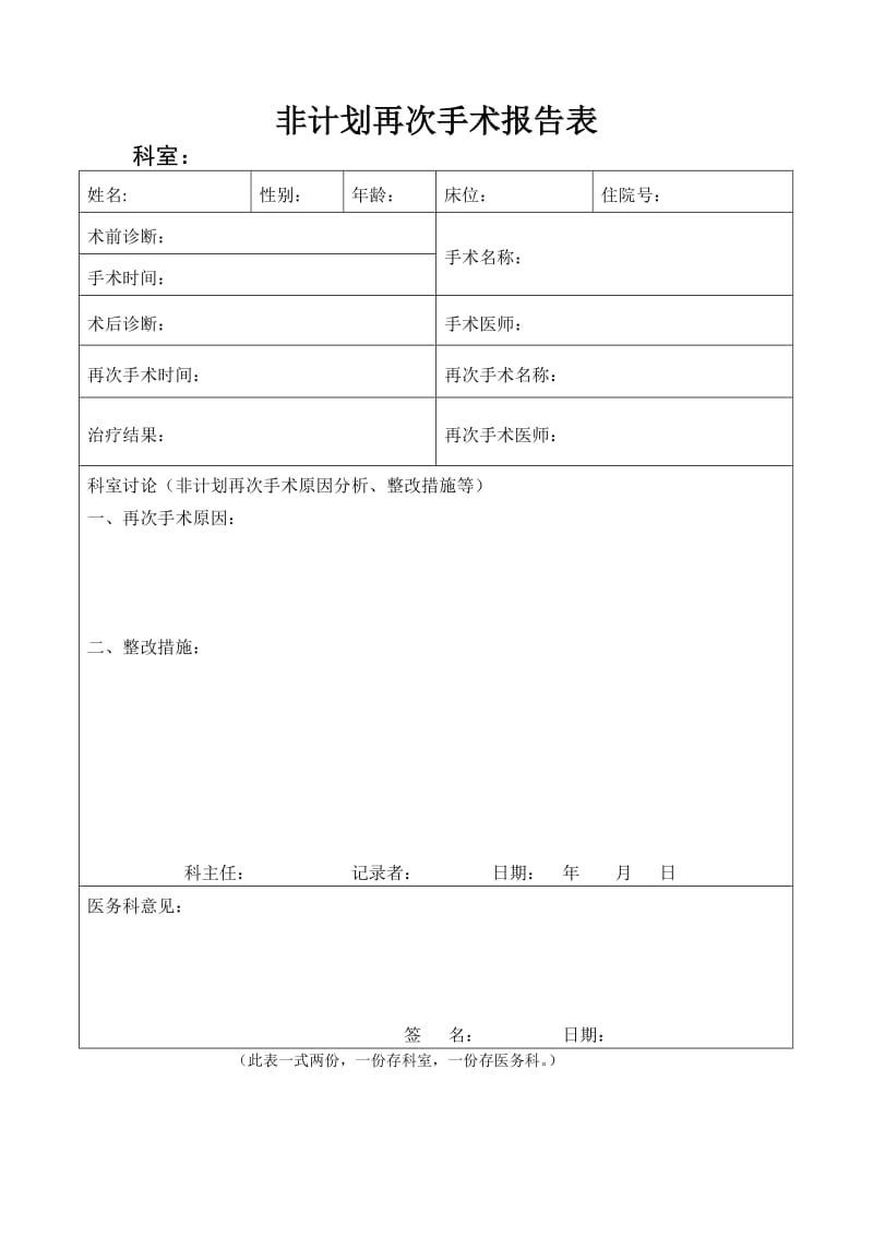 非计划再次手术病例报告表.doc_第1页