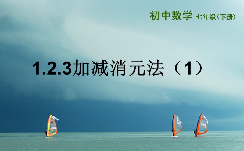 山东诗营市垦利区郝家镇七年级数学下册1.2.3加减消元法1课件新版湘教版.ppt_第1页